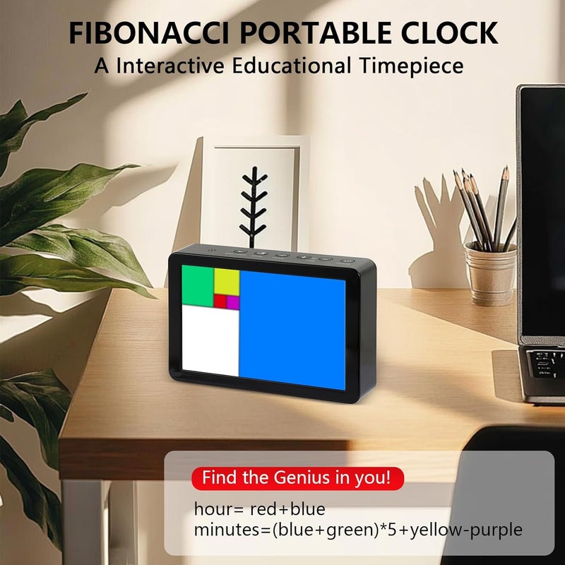 FIBONAX ساعة فيبوناتشي، ساعة رياضية فريدة مع تعبيرات رياضية، هدية غير عادية ومثيرة للاهتمام لمحبي الرياضيات، المهندسين، المعلمين - Image 2